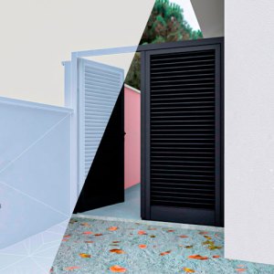 modelado 3d de una puerta louver